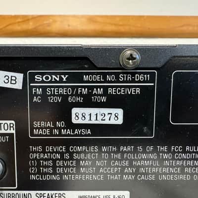 Sony STR-D611 Receiver HiFi Stereo Vintage 5 Channel Phono Home Audio Radio image 6