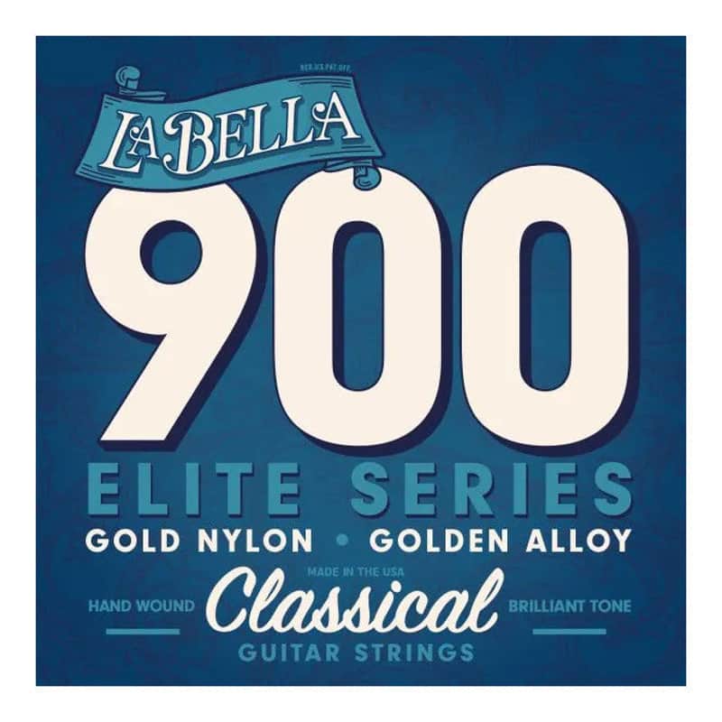 La Bella 900 Elite Nylon Guitar Strings - Gold Nylon, Polished Golden Alloy image 1