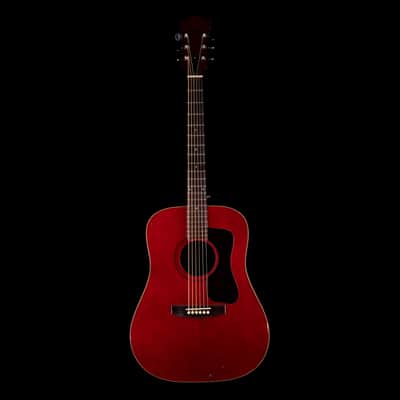 Vintage 1977 Guild D-25 Cherry Acoustic Guitar With OHSC image 2