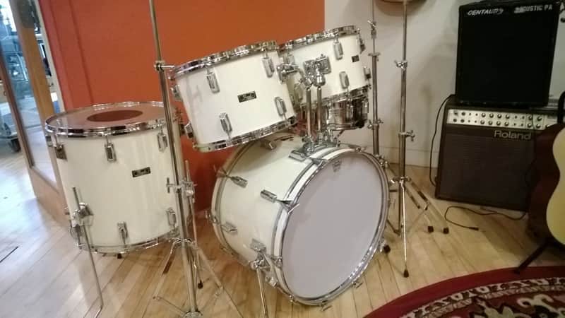 70s Pearl Fiberglass Shell drum kit w/ original hardware and cases! image 1