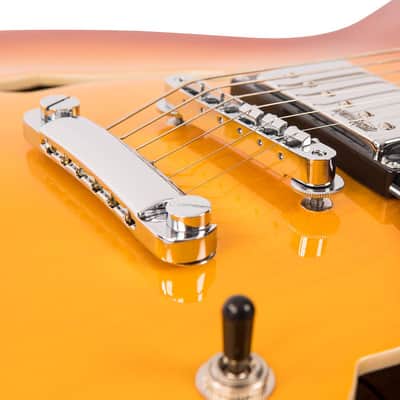 Vintage VSA500HB ReIssued Semi Acoustic Guitar - Honeyburst (Open Box) image 6