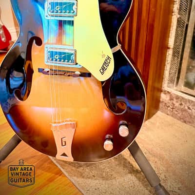 1966 Gretsch Double Anniversary 6117- Golden Sunburst – w/ Original HS Case, Strap & Cord! image 4