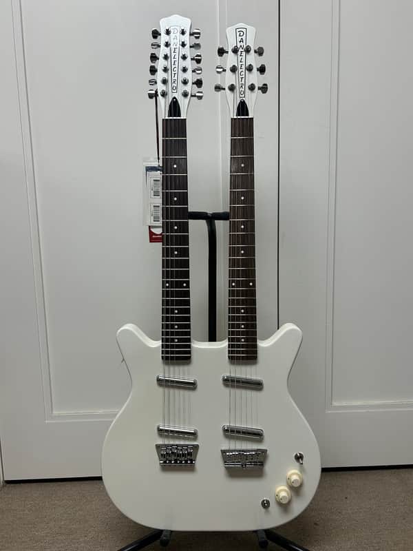 Danelectro Doubleneck 6/12 Reissue 12 String and 6 String - White Pearl image 1