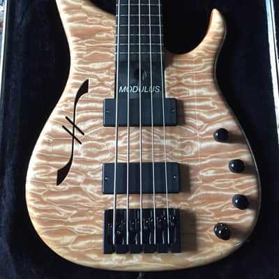 Modulus Quantum 5 Hollow Body Bass Guitar 5A Quilt Top MAPLE NOS - TOP OF LINE 2006 Natural image 2
