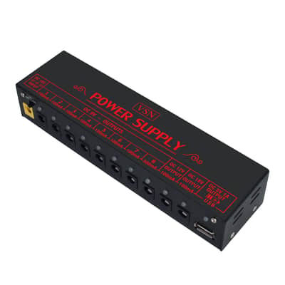 VSN PW-01 Guitar Pedal Power Supply 10 Isolated DC Output for 9V/12V/18V Short Circuit/Overcurrent image 7