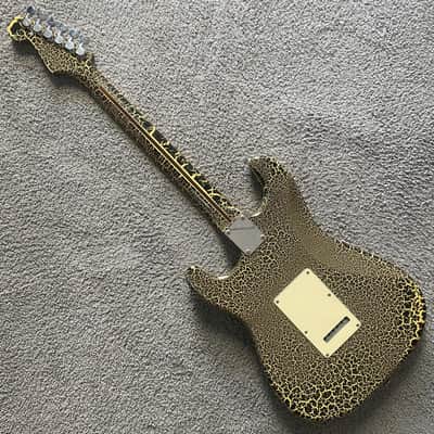 White Black Custom Finish Strat Style Electric Guitar, Solid Basswood Body, Maple Neck image 12