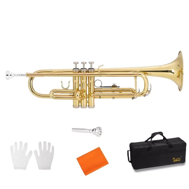 Gold New 2025 Brass Bb Trumpet with Hard Case – Student & School Band Instrument image 1