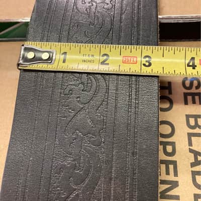 Older vintage Leather 3.5" wide single ply Guitar or Bass Strap in Black image 4