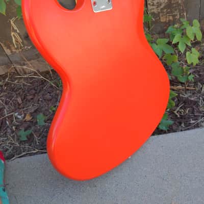 UPDATE HSC Kingston (Teisco ?) Jazz Bass Copy Red Orange image 7