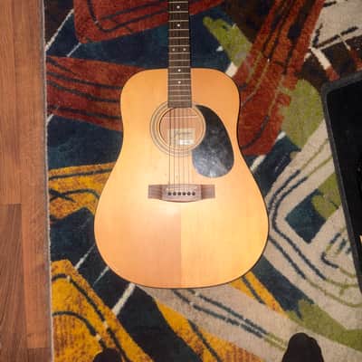 Jasmine S35QA Spruce / Quilted Maple Dreadnought 2010s - Natural image 1