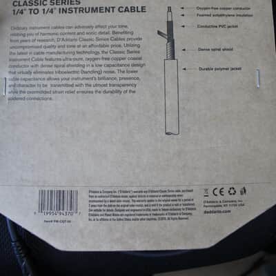 D'Addario Planet Waves Classic Series Instrument Cable PW-CGT-20 20 FT 1/4" to 1/4" 6.10m image 2