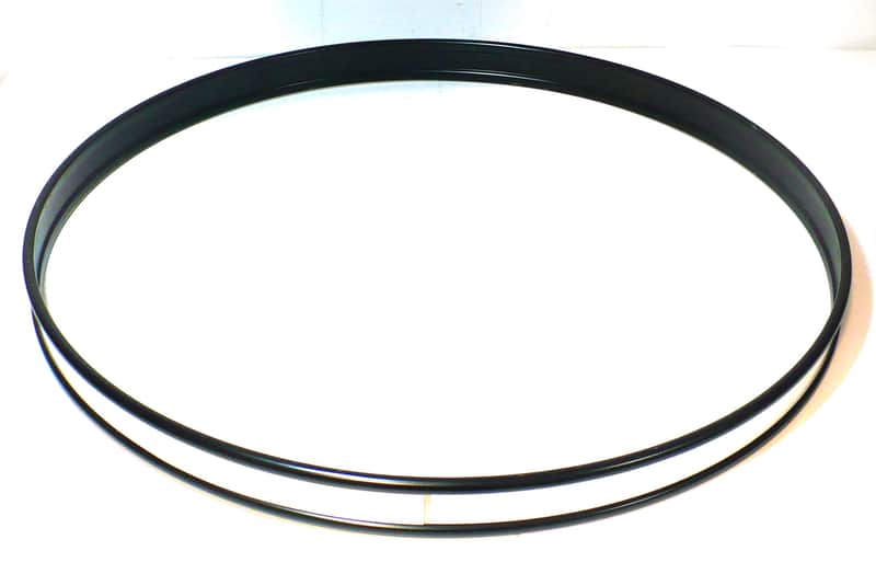 22" Bass Drum Hoop / Black with White Wrap Inlay image 1
