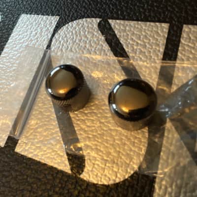 ESP Eii, E-ii, & LTD Deluxe Volume & Tone KNOB SET (2) metal dome knobs,- Black Nickel aka Cosmo Black *MADE IN JAPAN* Horizon, Mii, M-1000, MH-1000, etc etc image 7