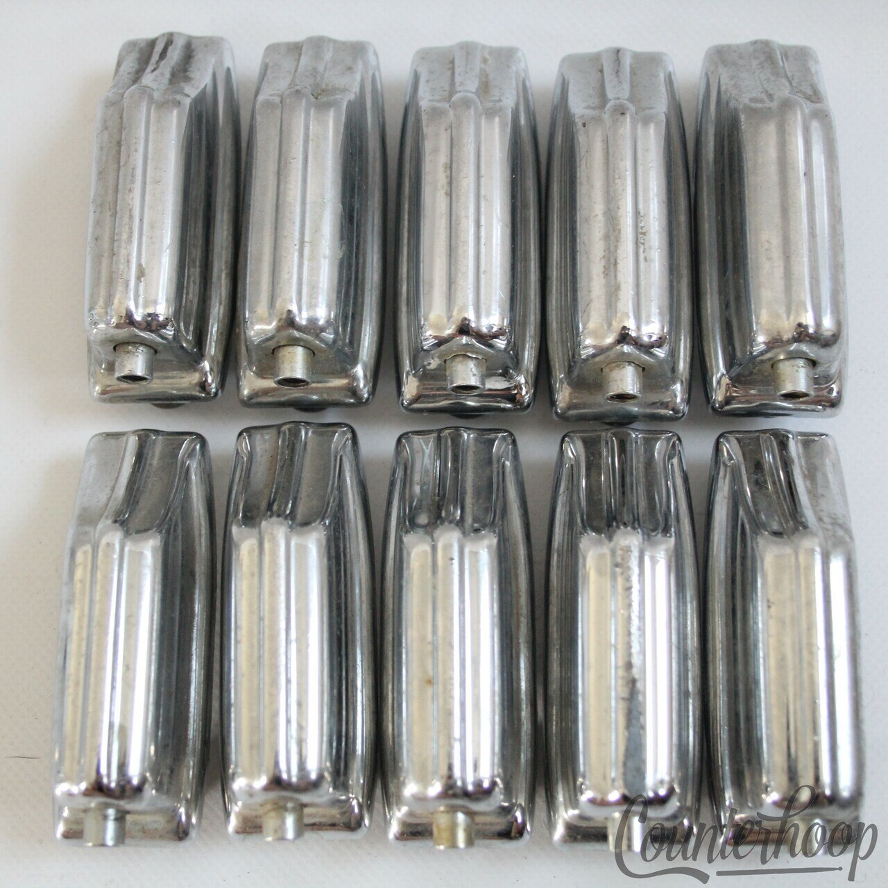 Rogers 10x Beavertail Bass Drum Lugs Chrome Powertone Vintage 60s-70s Fullerton — main photograph
