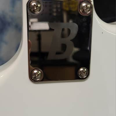 Video Demo 2021 Mint BiLT White Red Blue Stripe MERC Model Lindy Fralin Blues Pickups Trem Custom Design Pro Setup BiLT Gigbag image 12