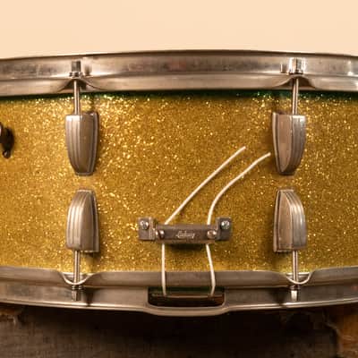 1959 Ludwig 6.5x15 Faded Green School Festival Snare Drum image 6