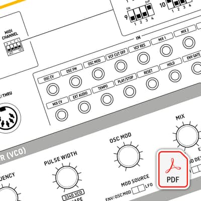 Behringer Crave  - Beautifully Illustrated Blank Patch Sheet PDF