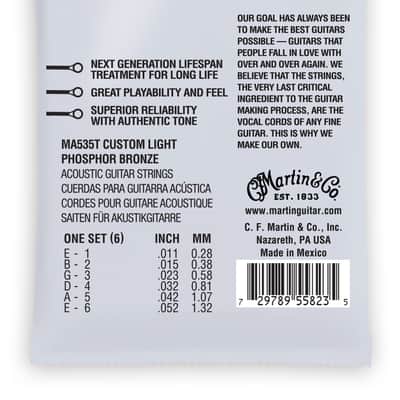 MARTIN MA535T Lifespan 2.0 Custom Light 011-052 Phosphor Bronze Saiten für Westerngitarre image 2