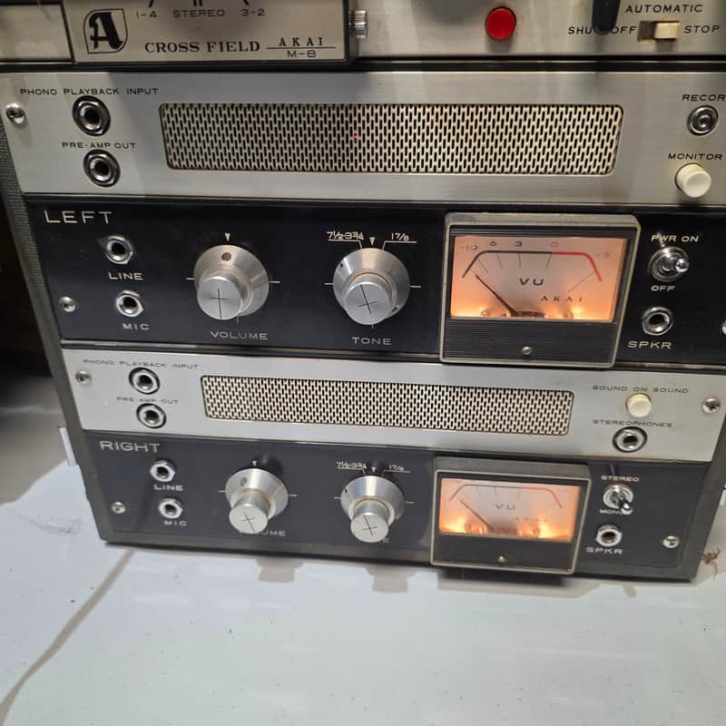 Akai M-8 Cross Field Tube Reel to Reel Stereo Tape Recorder - Working - Made in Japan image 1