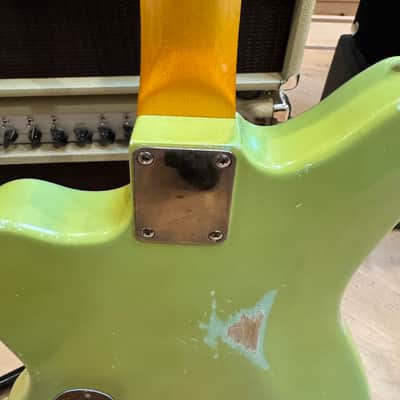 Fender-Wolf Jazzmaster 2020, Maui Green, USA, 7 Lbs 15 oz. Hand wound Alnico, killer “C” neck, tortoise guard, Kluson Tuners and you’ll love this one! image 6