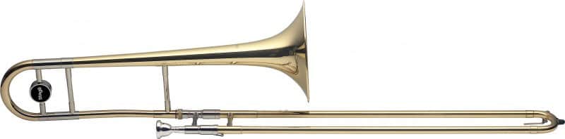 Bb Tenor Trombone Large Bore W Abs Case Gold Lacquer Chrome Plated Inner Slides 2 Year Warranty image 1