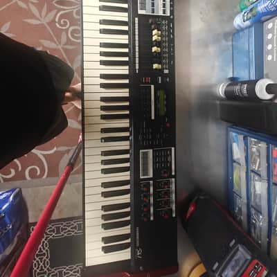 2010-2013 Hammond SK1-73 - Black with Cherry Red side panels. Comes with Rolling Hard Gator Case, pedals and cables. image 9