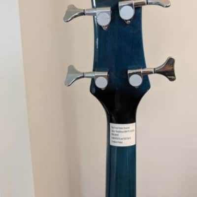 Full Size 4 String Acoustic Electric Bass Guitar Fretted Bass Guitar Blue image 10