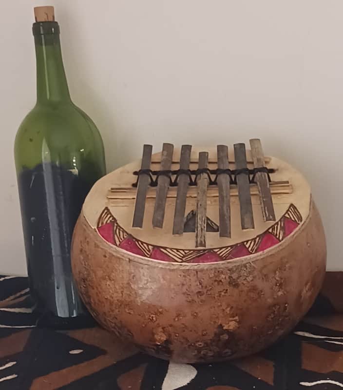 African-style bamboo & gourd "thumb piano" (med.) image 1