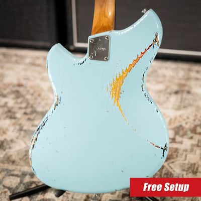 Novo Limited Serus J Electric Guitar - Daphne Blue over '64 3-Tone Burst with Gig Bag image 2