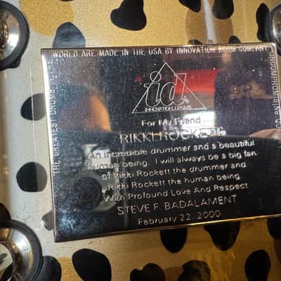 Rikkie Rockett's Poison, Innovation Drums 2000-2002 Tour Maple Kit, 7 Piece Set, Gladstone Style Snare Custom Cheetah Airbrush Finish. Signed! image 4
