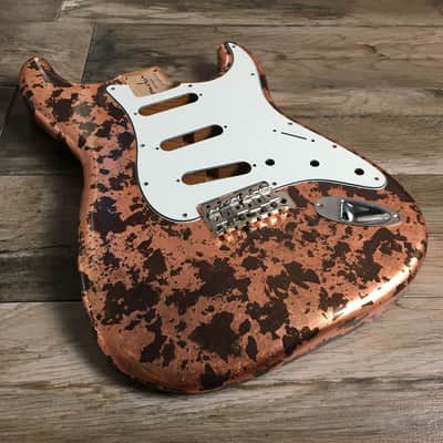 Made to Order - FRANCHIN Mercury guitar body Impressionist METALLIC LEAF (Gold/Silver/Copper/Bronze texture) Basswood Poplar Stratocaster-Strat-S-Style Made in Italy image 12