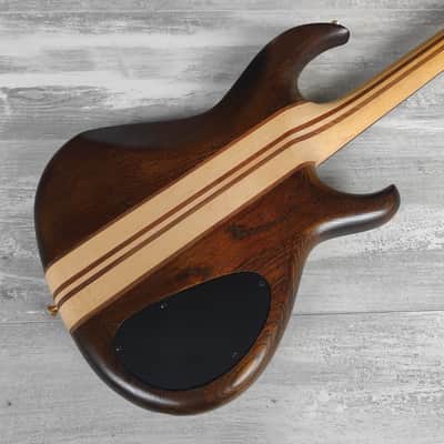1989 Aria Pro II SB-1200 LH Left Handed Neckthrough Bass (Natural Walnut) image 7