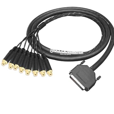Analog DB25 to RCA-Female Snake Cable | Made from Mogami 2932 & Amphenol Gold Connectors | Standard Finish | 25 Feet image 1