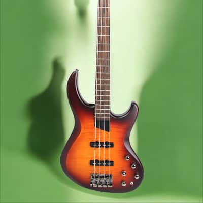 MTD Kingston Kingston Saratoga Deluxe 4 Deep Cherry Burst Satin, Indian Laurel Fretboard image 2