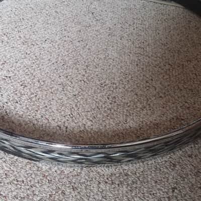 Pearl VINTAGE Japan 20" Chrome Bass DRUM Hoop Black White ONYX AGATE White TIGER RARE !!! 60s 70s image 2