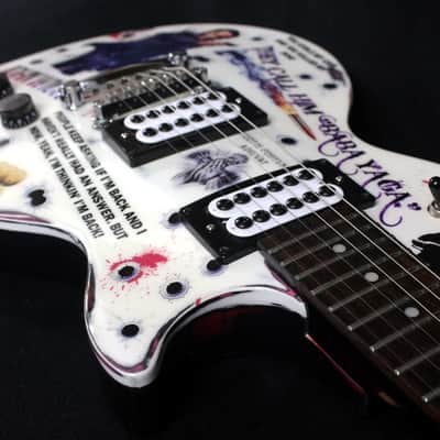 Custom Painted and Upgraded Epiphone Les Paul Studio LT-Aged and Worn With Graphics And Matching Headstock image 15
