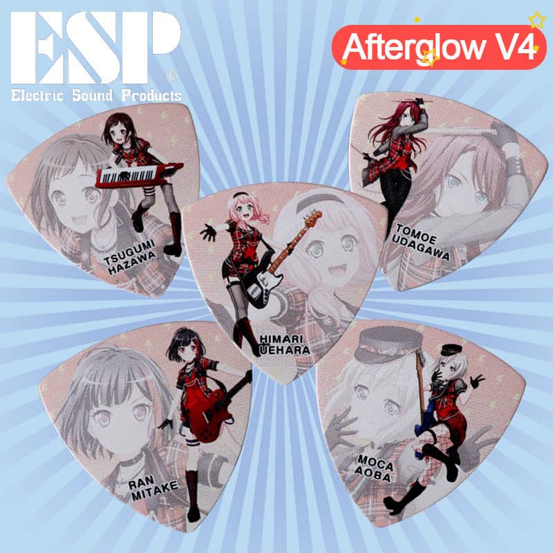 ESP x BanG Dream! Afterglow Ver.4 Character Guitar Pick Set (5 Picks set) image 1