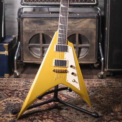 ESP LTD KH-V Kirk Hammett Signature Electric Guitar - Metallic Gold with Hardshell Case image 2