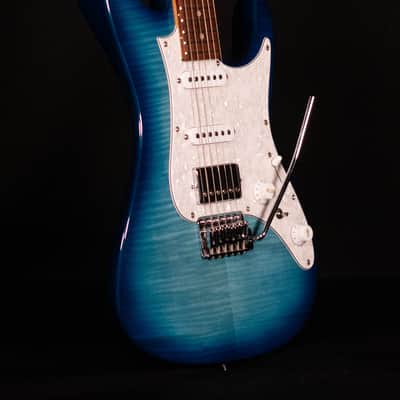 Ibanez AZ22S1F Flame Top Electric, Transparent Turquiose Burst image 3