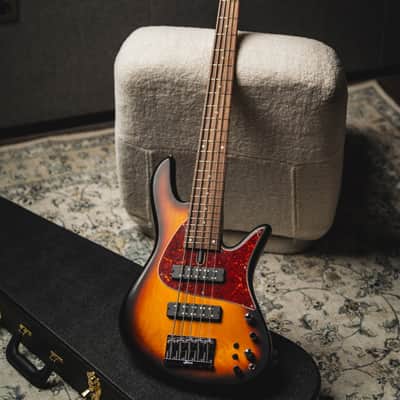 Fodera Emperor 5 Standard Classic-Vintage Sunburst (Optional Color) w/Indian Rosewood FB, Tortoise PG image 2