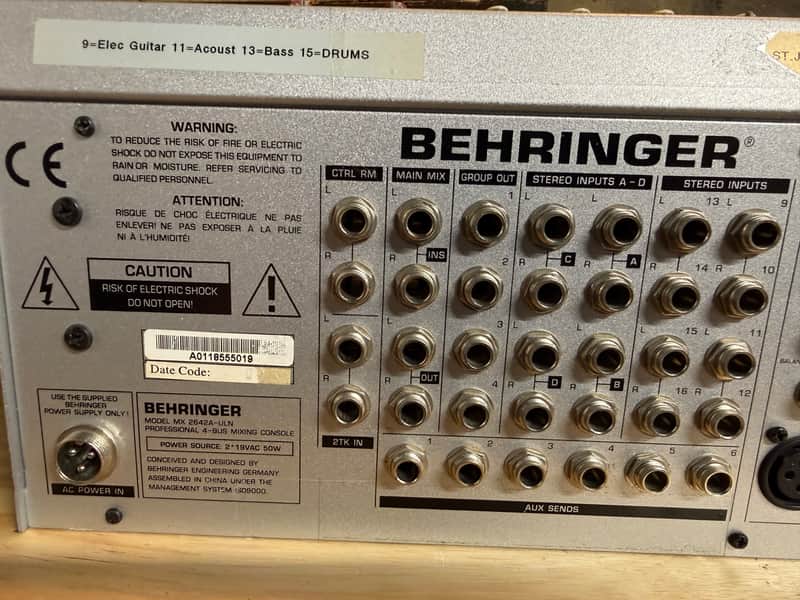 Behringer Eurorack MX2642A 26-Input 4-Bus Mixer 2000s - Silver