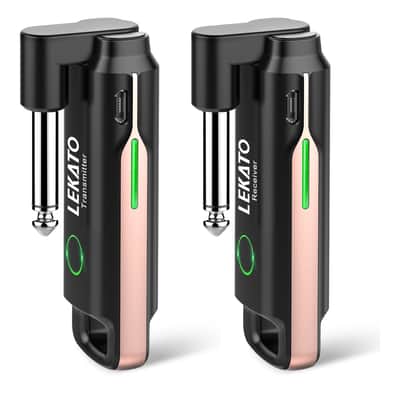 LEKATO 70 Channels Wireless Guitar Audio System Transmitter Receiver 220°Rotatable Plug 40M image 3