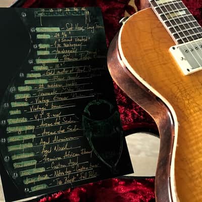 Scala Guitars (Leo Scala) Underdog 5A Flamed Maple Top Amberburst image 11