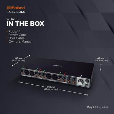 Roland Rubix44 4-In/4-Out USB Audio Interface | High-Resolution Audio | Record with Mics, Guitars, Keys & More | Compact & Durable Build | Compatible with Mac, PC & iPad | Expanded I/O Features image 3