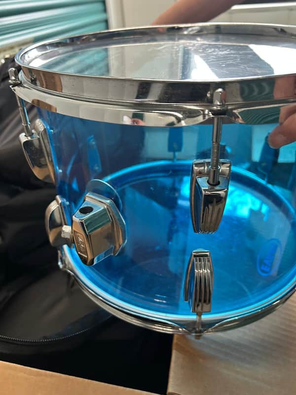 Ludwig Blue Vistalite 1978 - 7 pieces + 5 cymbals, stands, 4 mics image 1
