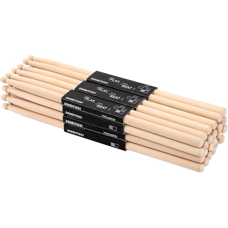 2025 Unbranded 12 Pairs Drumsticks, Maple 5B Wood Tip Drum Sti...