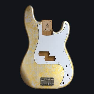 Made to Order - FRANCHIN Jupiter bass body Impressionist METALLIC LEAF (Gold/Silver/Copper/Bronze) texture Basswood Poplar Precision-Bass Style Made in Italy image 1