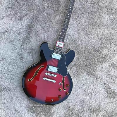 Handmade Custom Jazz Guitar, Rosewood Fingerboard, Maple Neck Red Burst image 6