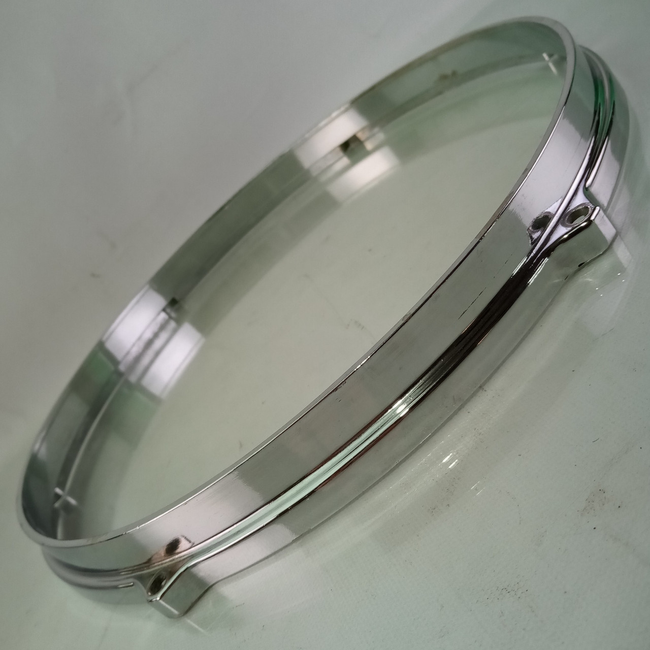Milestone 12" Die-Cast 6-Lug Tom Drum Rim Hoop Vintage 80s Chrome Tempus Canada — main photograph