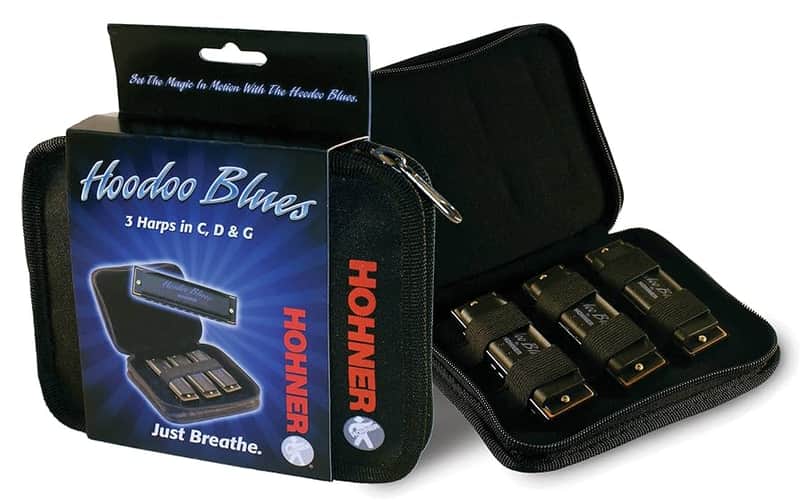 Hohner Hoodoo Blues Harmonica 3 pack, C - D - G with Carry Case image 1